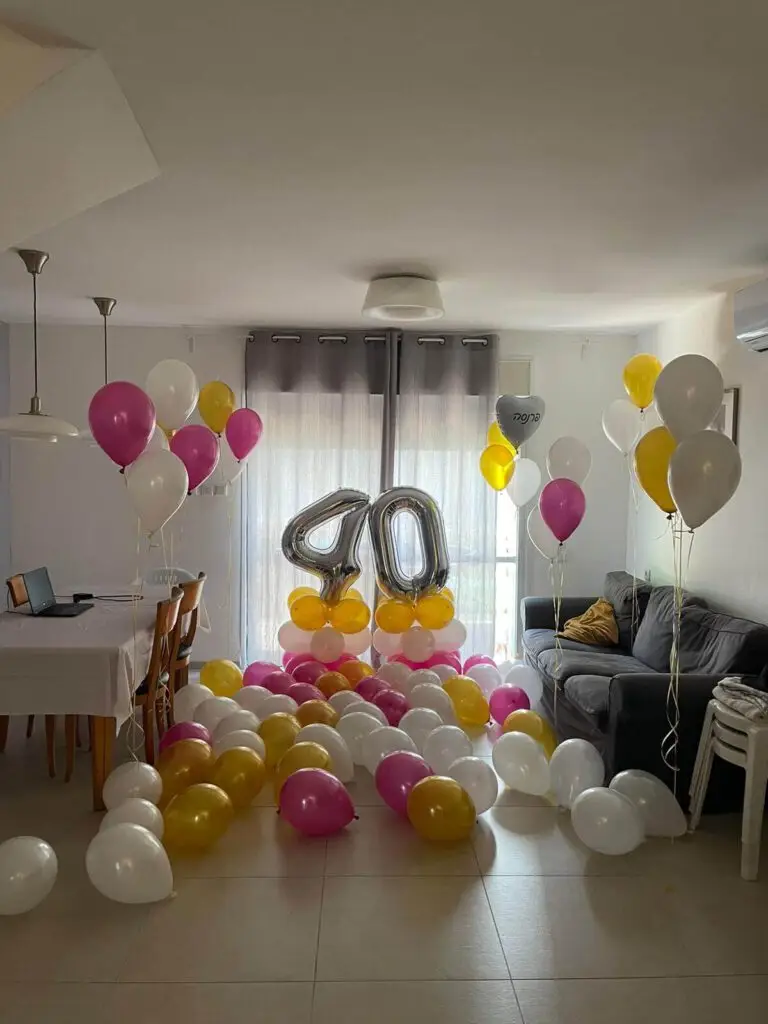 בלונים ליום הולדת לבן זהב ורוד
