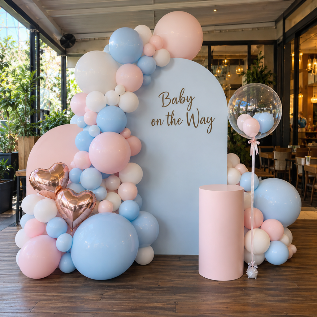 Baby on the Way Balloon Arch-10