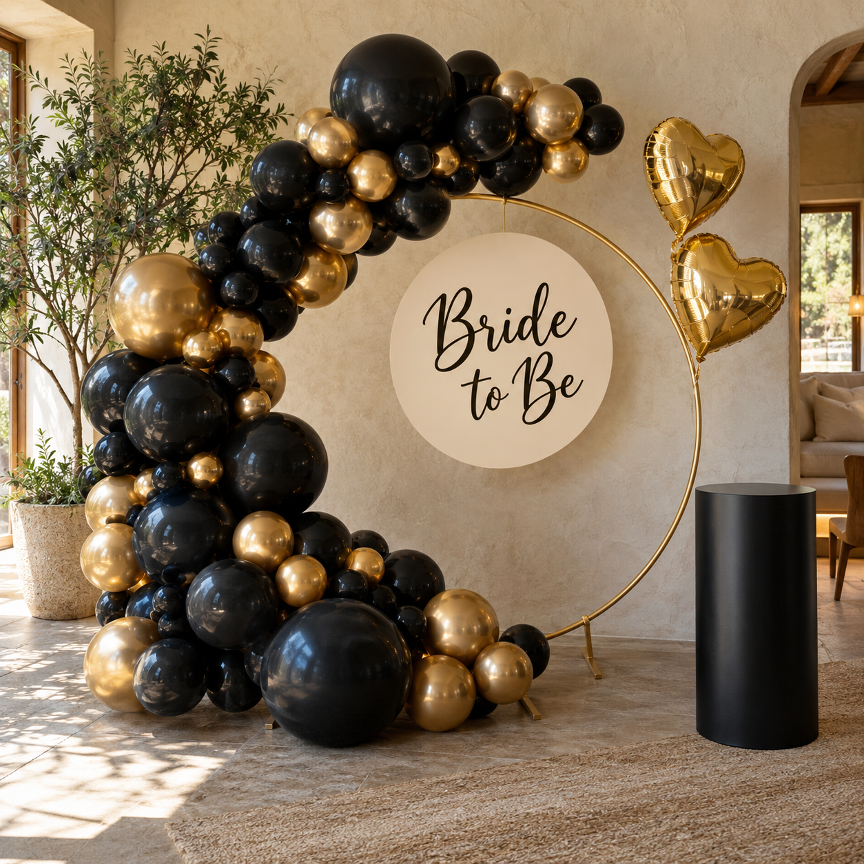 Black and gold Bride to Be garland-7