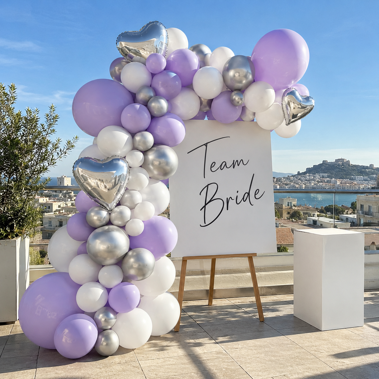 Mediterranean Team Bride balloon display-6