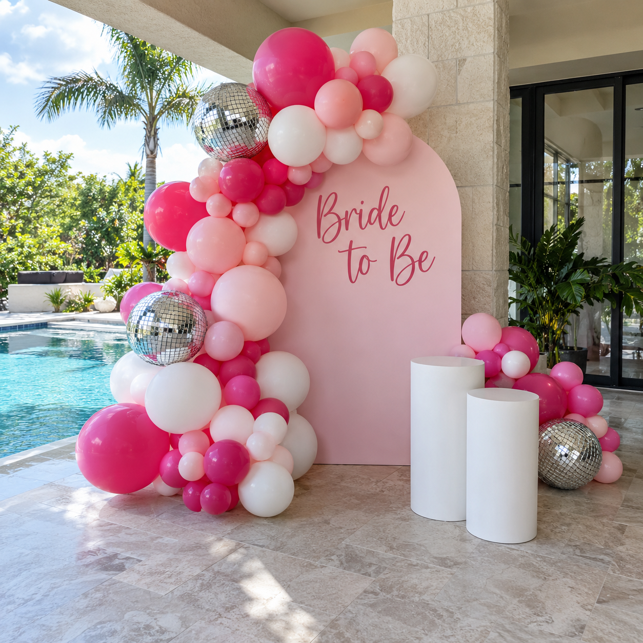 Poolside Bride to Be Balloon Display-8